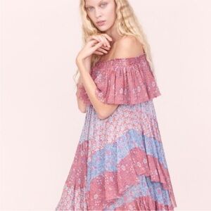 Rebecca Taylor Off Shoulder Amanda Patchwork Dress 6